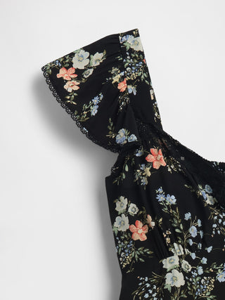 Vestido con Detalle de Volantes Estampado