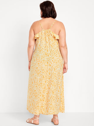 Vestido Midi con Volantes Estampado Floral