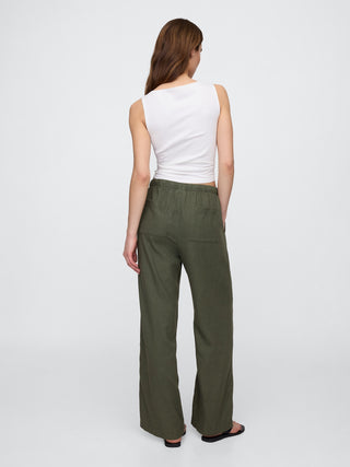 Pantalón con Cintura Elástica de Lino