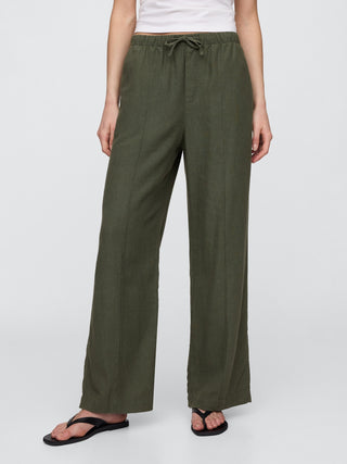 Pantalón con Cintura Elástica de Lino