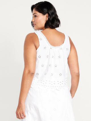 Blusa sin Mangas con Detalle de Ojales
