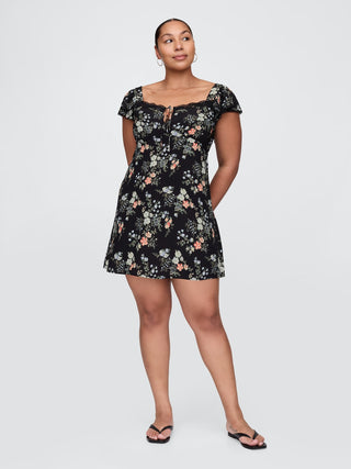 Vestido con Detalle de Volantes Estampado