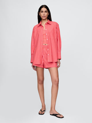 Short con Cintura Elástica Estampado de Rayas
