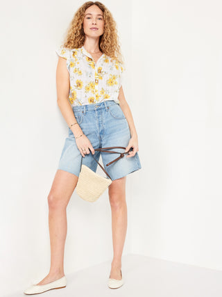 Camisa Manga Corta con Estampado Floral