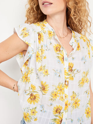 Camisa Manga Corta con Estampado Floral
