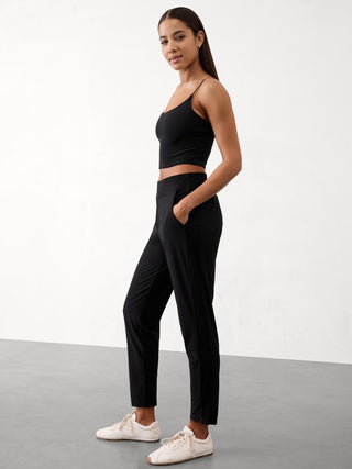 Pantalón Tobillero Talle Medio con Bolsillos