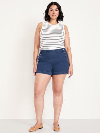 Short Denim Talle Alto con Botones