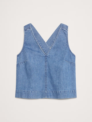 Blusa Denim con Espalda Abierta