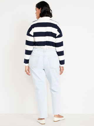 Jeans Rectos Talle Alto con Bolsillos