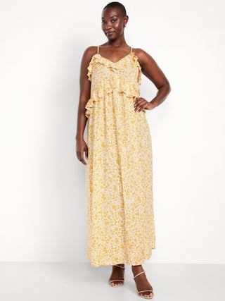 Vestido Midi con Volantes Estampado Floral