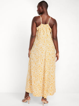 Vestido Midi con Volantes Estampado Floral