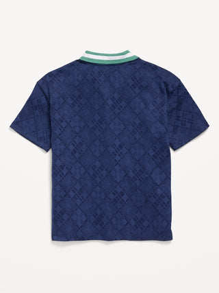 Polo Manga Corta con Cuello Acanalado, Niño