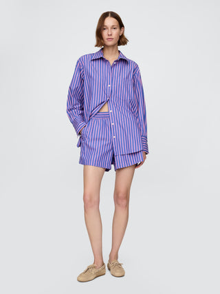 Short con Cintura Elástica Estampado de Rayas