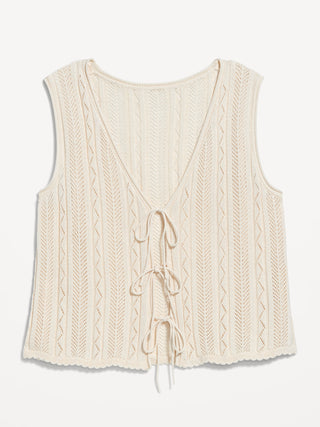 Blusa de Crochet con Detalle Lazos