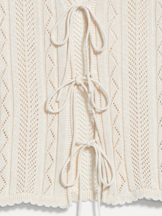 Blusa de Crochet con Detalle Lazos