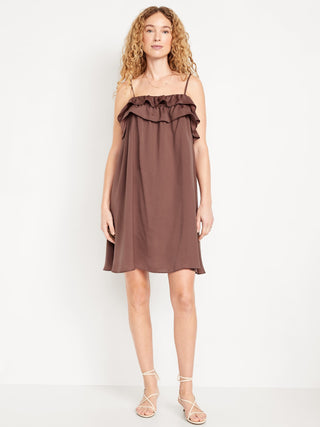 Vestido de Tirantes con Detalle de Volantes