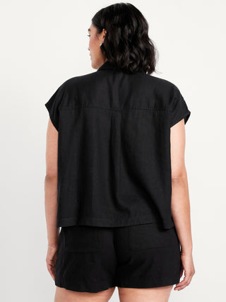 Camisa Manga Corta con Cuello V