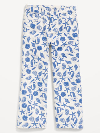 Jeans Ancho Talle Alto con Estampado, Niña