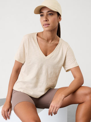 Camiseta Deportiva Cuello V de Algodón