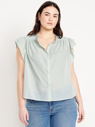 Camisa Manga Corta con Estampado de Rayas