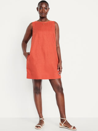 Vestido Cuello Redondo sin Mangas