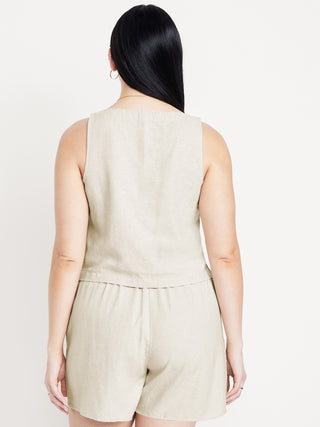 Blusa sin Mangas con Escote Cuadrado