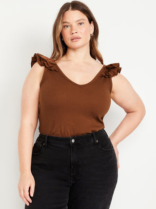 Camiseta sin Mangas con Detalle de Volantes