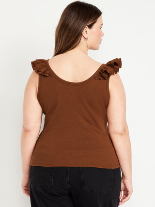 Camiseta sin Mangas con Detalle de Volantes
