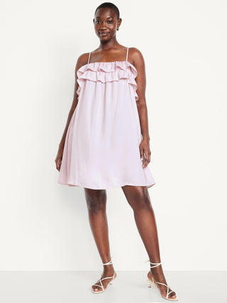 Vestido de Tirantes con Detalle de Volantes
