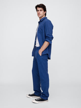 Pantalón Slim Fit de Lino con Bolsillos