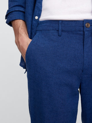 Pantalón Slim Fit de Lino con Bolsillos