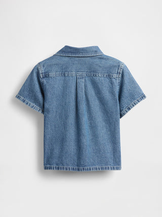 Camisa Denim Manga Corta, Bebé
