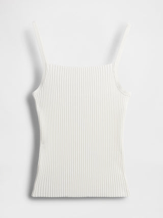 Camiseta Cuello Cuadrado de Punto Acanalado