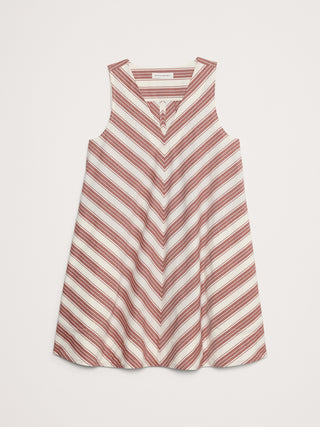 Vestido Cuello V con Estampado de Algodón