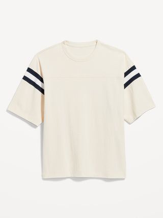 Camiseta Manga Corta con Rayas en Contraste
