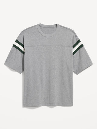 Camiseta Manga Corta con Rayas en Contraste