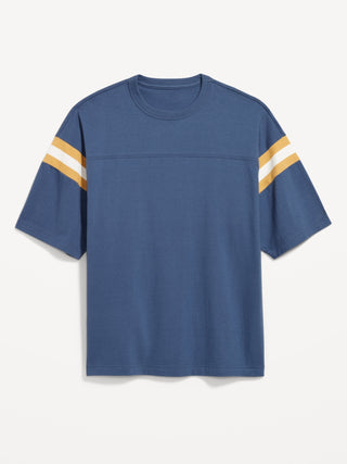 Camiseta Manga Corta con Rayas en Contraste