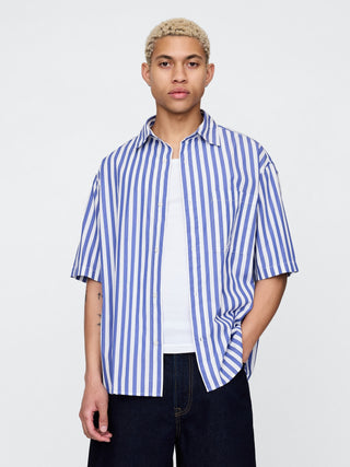 Camisa Manga Corta con Estampado de Rayas
