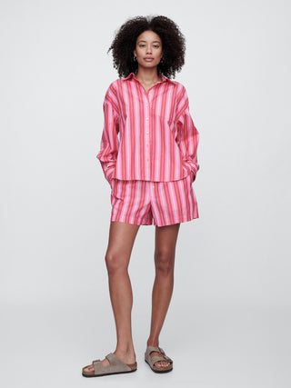 Camisa Manga Larga Oversize de Rayas
