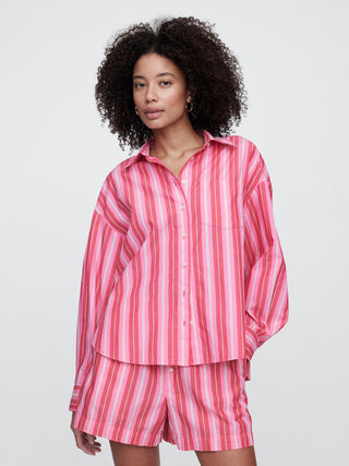 Camisa Manga Larga Oversize de Rayas
