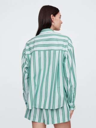 Camisa Manga Larga Oversize de Rayas