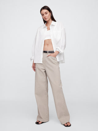 Camisa Manga Larga Oversize de Rayas