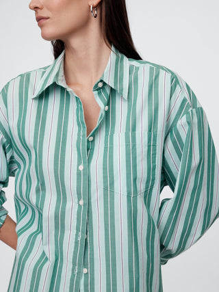 Camisa Manga Larga Oversize de Rayas