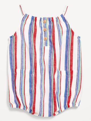 Body de Tirantes con Estampado Rayas, Bebé