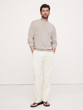 Pantalón con Cintura Elástica de Lino