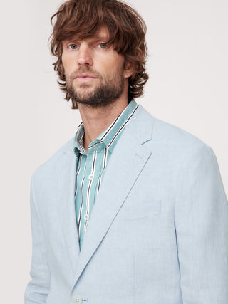Blazer Regular Fit con Bolsillos de Lino