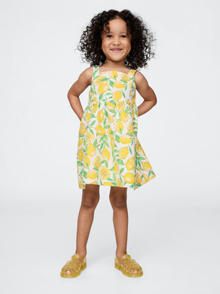 Vestido Cuello Cuadrado con Estampado, Bebé