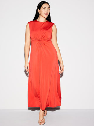 Vestido sin Mangas con Detalle Drapeado