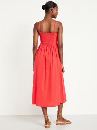 Vestido Midi Escote Corazón de Algodón