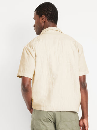 Camisa Manga Corta con Bolsillo de Algodón